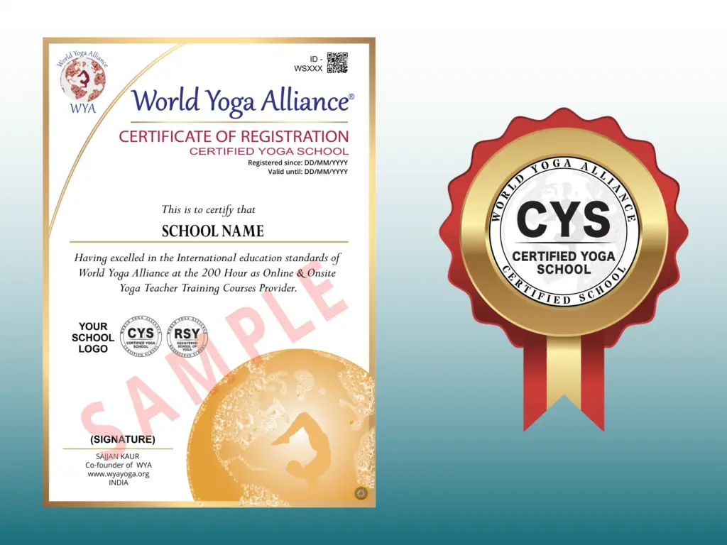 Certified Yoga School (CYS) World Yoga Alliance Certification