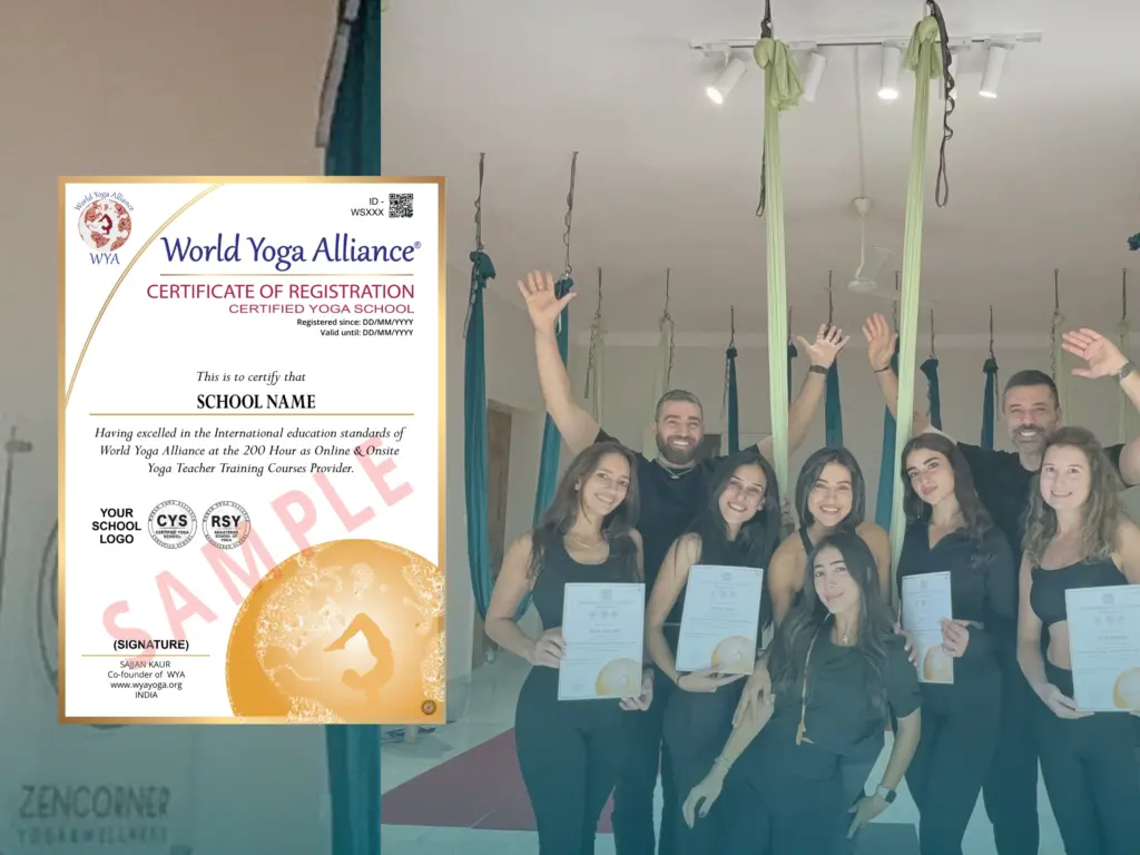 Apply for yoga teacher training certification with World Yoga Alliance Standard.