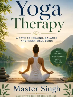 Yoga Therapy book cover for natural healing, wellness, Ayurveda, mindfulness, and healthy lifestyle practices